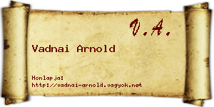Vadnai Arnold névjegykártya
