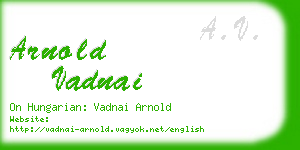 arnold vadnai business card